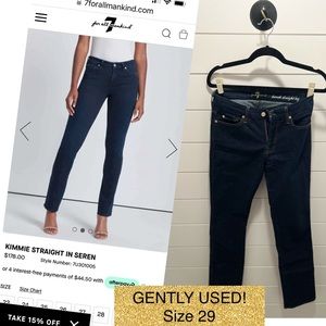 Gently used- 7 For All Mankind-straight leg jeans. Size 27